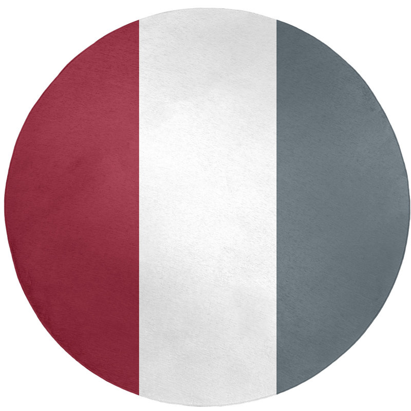 Tapis rouge/gris, Rond 5 pi