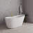 55" Streamline Soaking Glossy White Freestanding Tub With Internal Drain-108964767