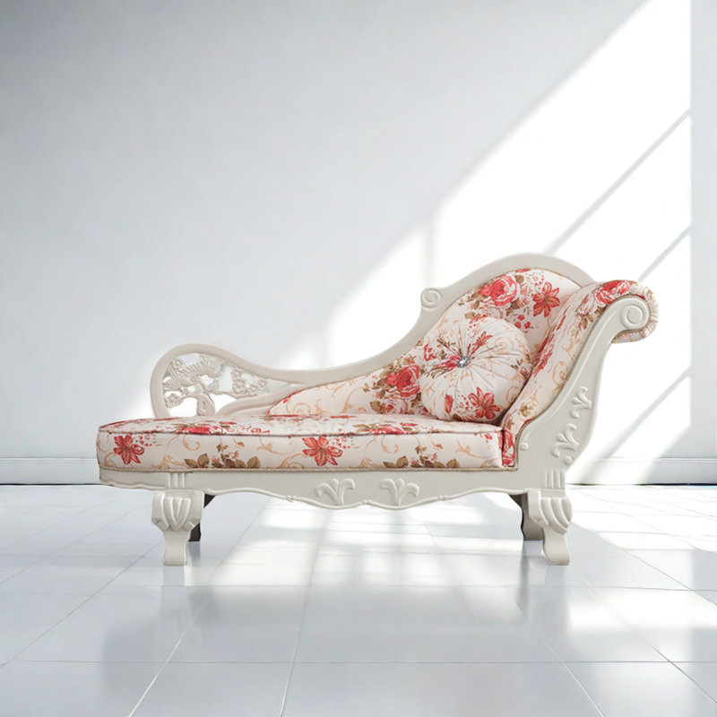 Chaise longue rembourrée Bottolf, Chaise longue à accoudoir droit