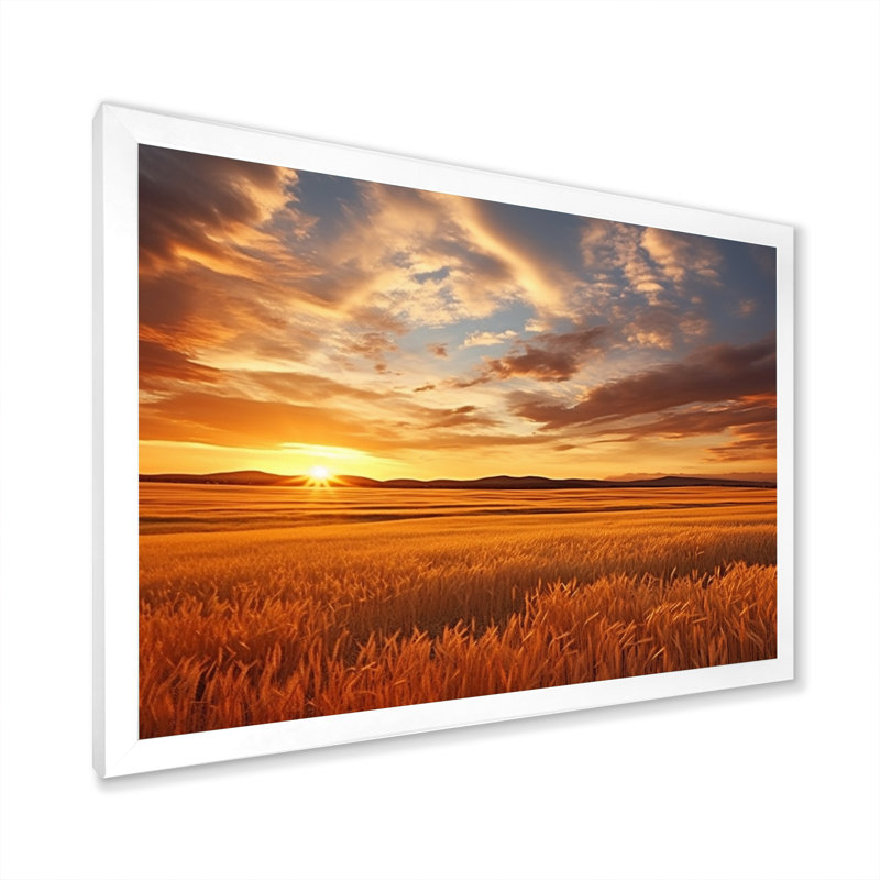 «Scenic Sky On Golden Horizon IV», reproduction d'art sur toile, Cadre simple blanc, H 12 po x l 20 po x P 1 po