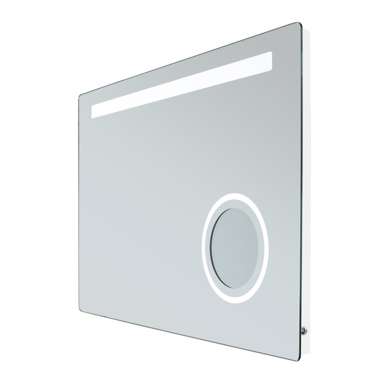 Wall-mounted 36"x 24" LED Mirror with Built-in Magnifying Mirror and Defogger