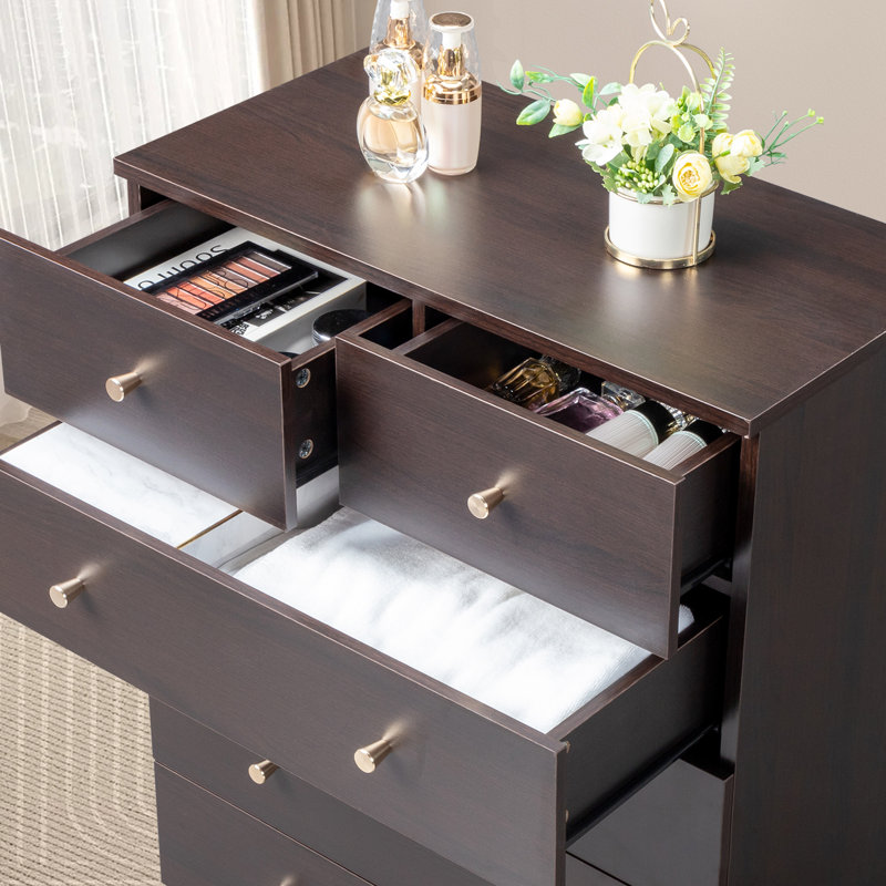 Cilegon 5 - Drawer Storage Cabinet, Brown