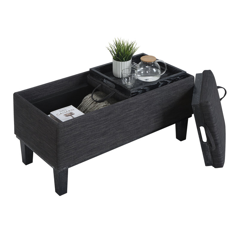 Esmee 34.5'' Wide Rectangle Storage Ottoman with Reversible Tray
