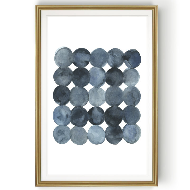« blue gray density ii »-reproduction d’art sur toile, H 30,5 po x l 42,5 po, Impression encadrée, Gold