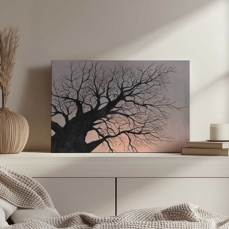 Gnarled Tree II by Michael Willett Canvas Art Print, 8" H x 12" W, Floater Framed Print without Mat, White