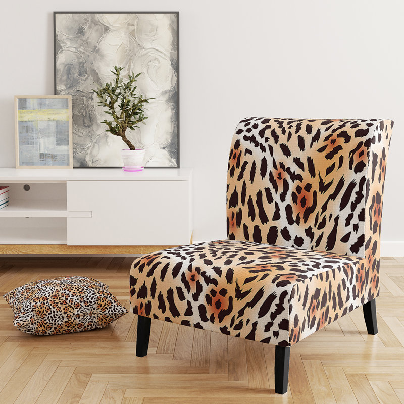 Leopard Fur Safari II - Mid-Century Upholstered Slipper Chair
