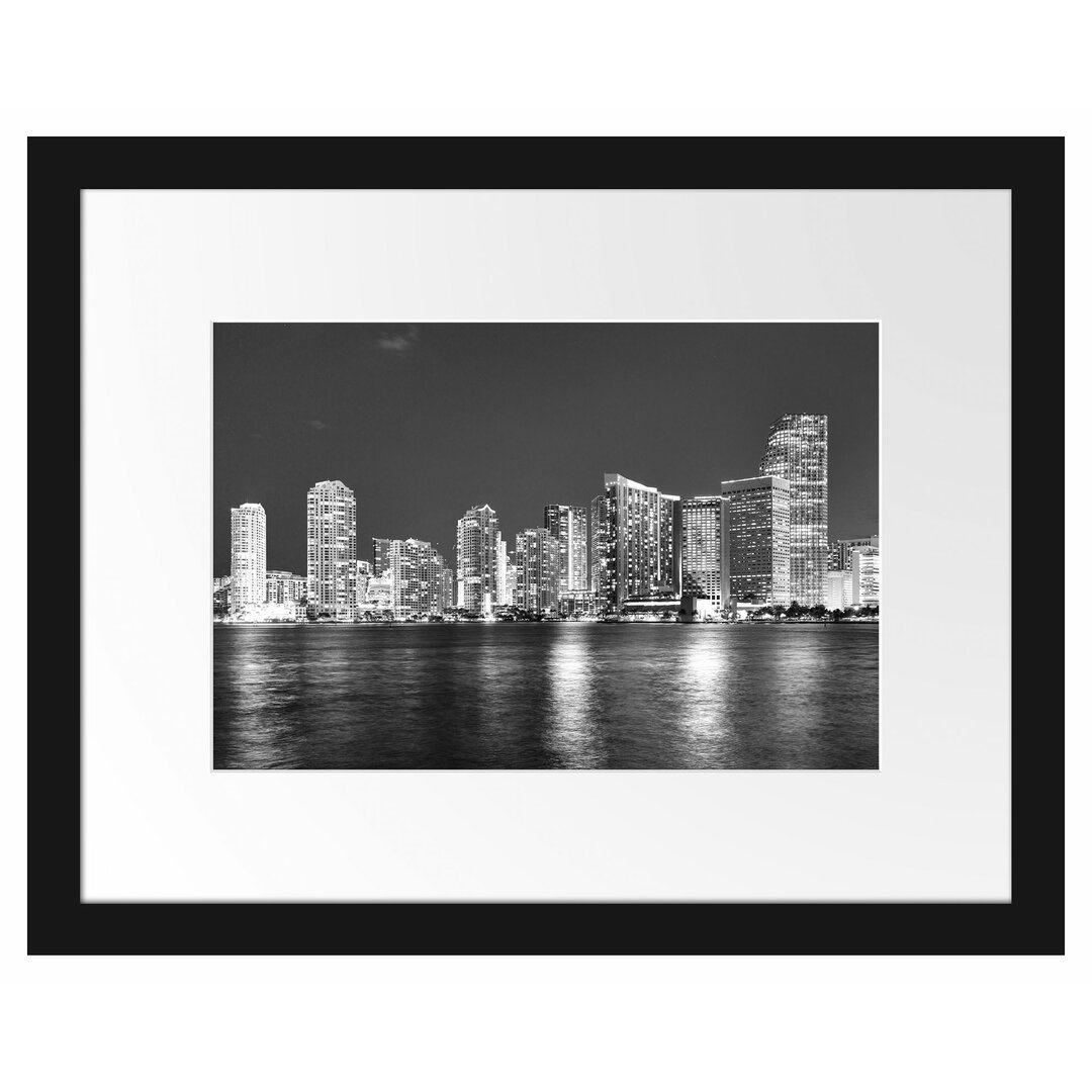 Gerahmtes Poster Skyline von Miami Florida