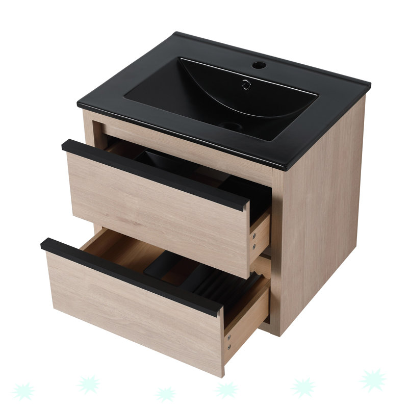Meuble-lavabo avec lavabo et tiroirs en céramique H 21,44 po x l 24,19 po x P 18,11 po