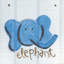 « happy blue éléphant », art sur toile-20026462
