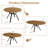 43.2"-59.1" Extendable Round Dining Table Set, Mid Century Wooden Round Kitchen Table, Walnut Coffee Table For 4-6 Person,Pu Leather Chair-552416124-552416125-552416121