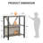 3 Tier Book Shelf with LED Lights, Grey Industrial Metal Display Book Case, Open Book Shelf Organizer, Tall Bookshelf, Heavy Duty Storage Bookcase for Bedroom Office Living Room-1029831801-1032313160-1032313161