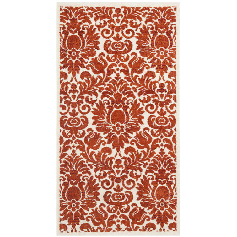 Tapis rouge/ivoire damassé Cargin