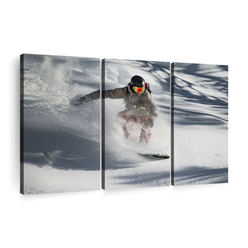 «Aosta Valley Snowboarding», 3 pièces, H 36 po x l 57 po
