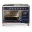 Majestic III Series 48 Inch Dual Fuel Range with 5 Sealed Burners, Griddle, Frenchtop in Glossy Black (Natural Gas, Burnished Trim)-1981615041-1981615045-1981615167