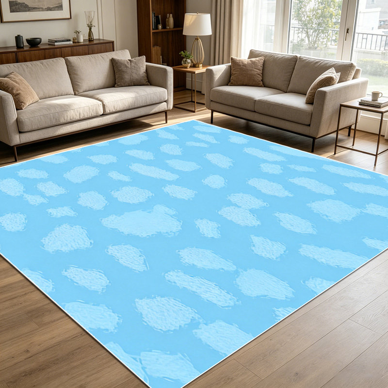 1PC light blue abstract scattered brush spot area rugs for Living Room, Soft and Comfortable, Suitable for all seasons, easy-to-maintain, machine washable Indoor floor mat, Under Table Farmhouse suitable for dining room, bedroom, kitchen, entryway,