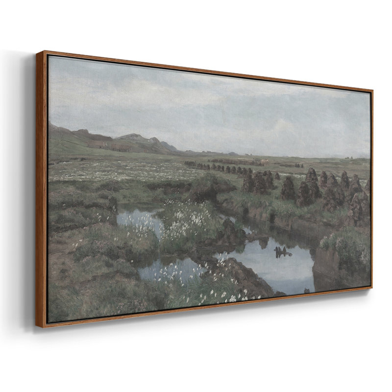 Série paysage - DCLxx - Toile tendue avec châssis encadré - Prêt à être accroché, H 21 po x l 41 po, Noyer