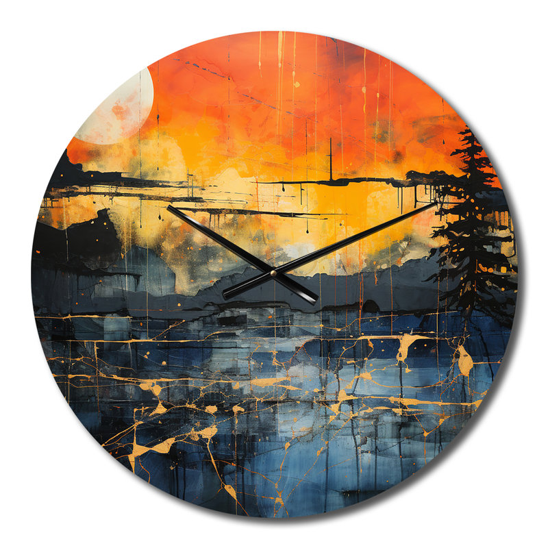 Horloge murale en métal Berhley, Moyenne