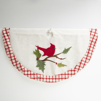 Vintage inspired 42 in D Holiday Cardinal Design Tree Skirt