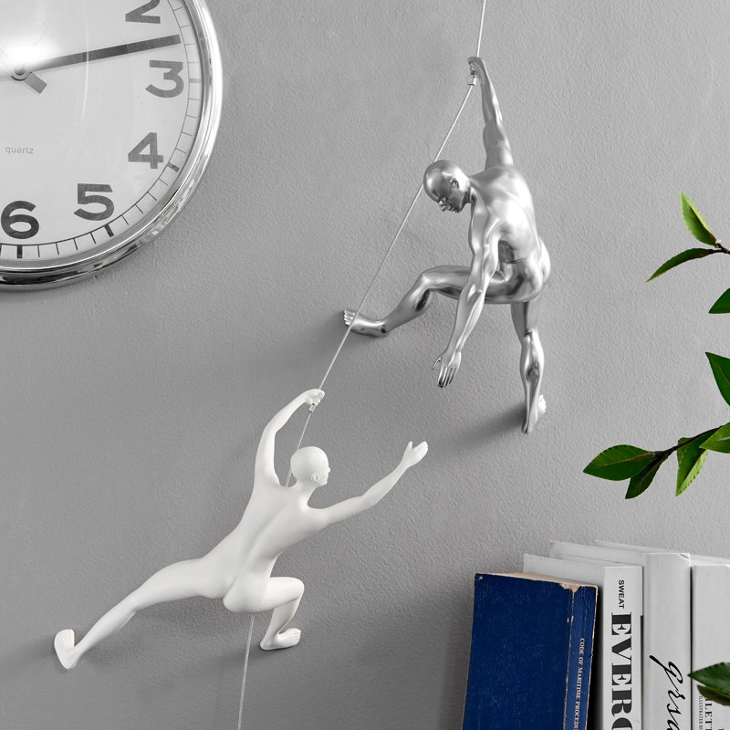 Ensemble de 2 sculptures Sariel, Blanc / chrome