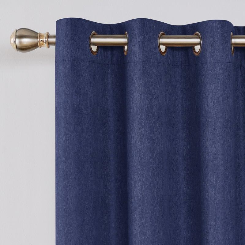 Onerva Blackout Curtain Pair, Navy Blue, 52'' W x 45'' L