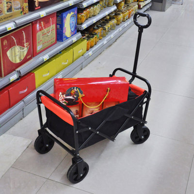 Mini Folding Wagon Garden Shopping Beach Cart