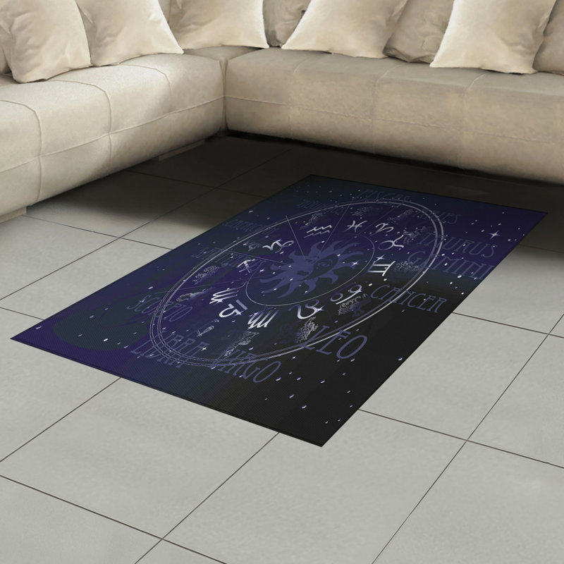 Astrology High Density Long Fiber Poly Threads Decorative Area Rug Carpet, Rectangle 4' x 5'8"
