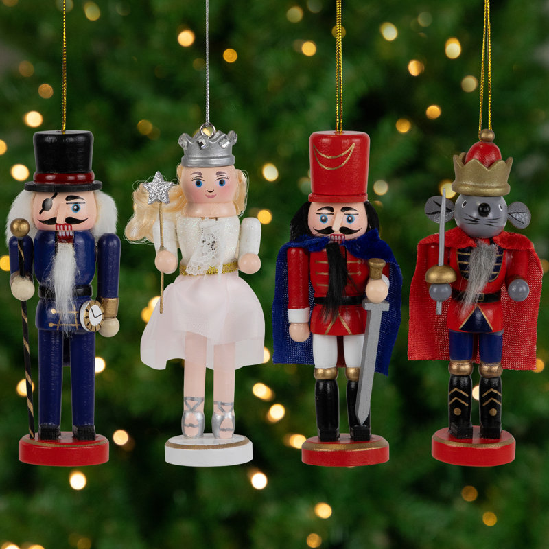 The Nutcracker Suite Christmas Figures - 5.25" - Red And Blue - Set Of 4