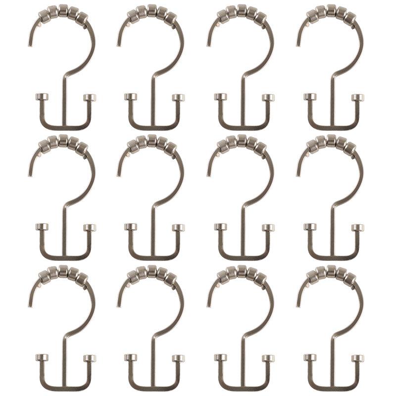 Deco Steel Shower Curtain Hook, Nickel