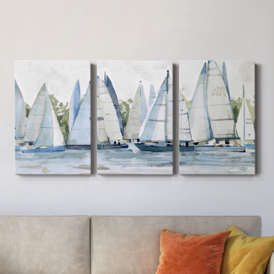 Pastel Marina II - Toile tendue avec châssis de qualité supérieure - Prêt à être accroché
