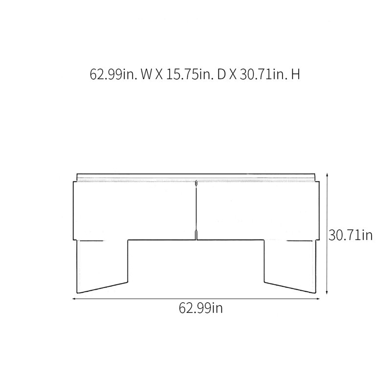 Console Modern Minimalist Art, Bleu, H 30,71 po x l 62,99 po x P 15,75 po