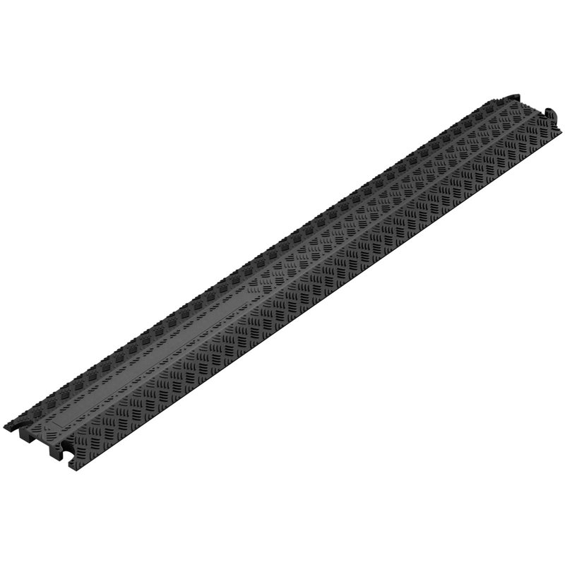 Cable Protection Ramp 39.37" L x 5.1" W x 0.79" H with 1 Channel, TPR Material, 1-Pack Drop-Over Cord Cover, Black, 2000 lbs Load Capacity Anti-Slip Surface