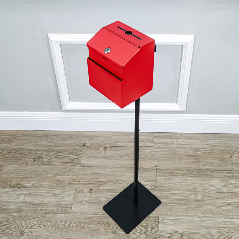 Boîte de donation en métal, Rouge