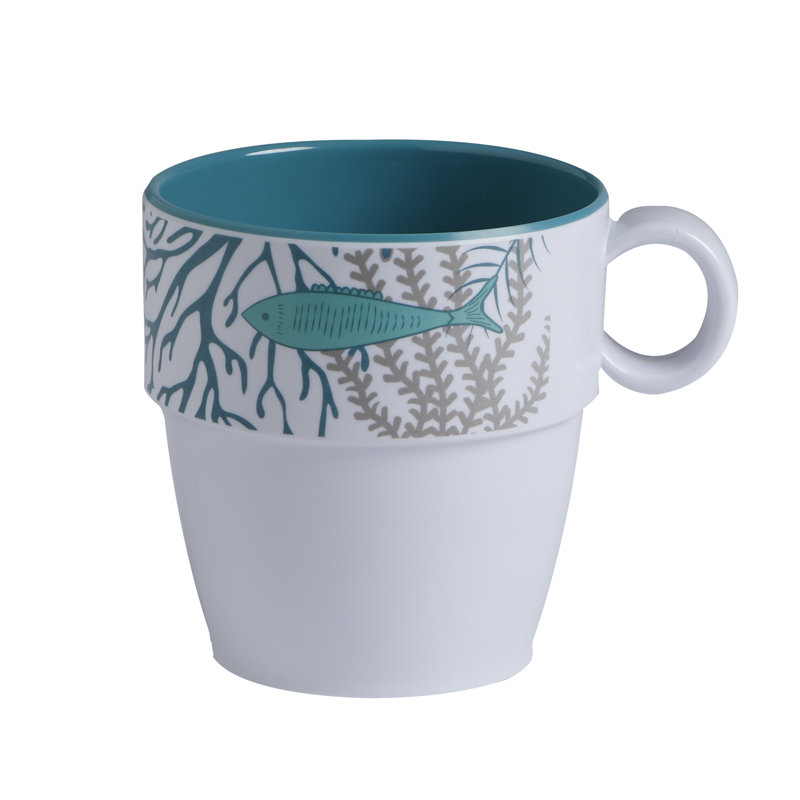 Coastal Blue and White Melamine Dinnerware Set for 6