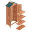 Remise de rangement extérieure verrouillable verticale en bois massif l 3 pi x P 2 pi-98667795