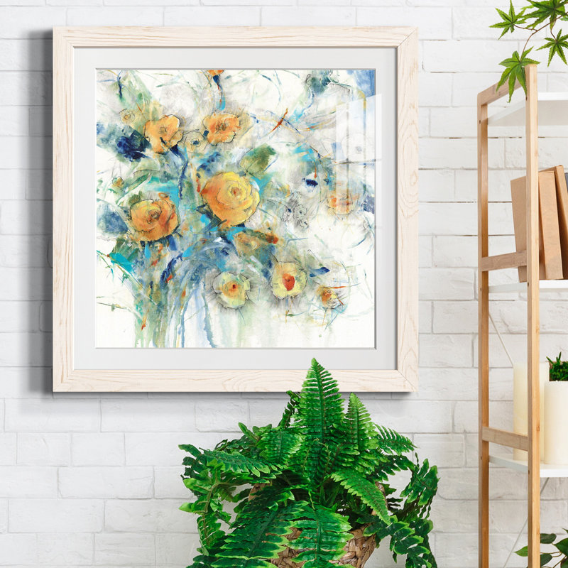 «Flower Study I-Premium», reproduction encadrée - prête à être accrochée, Papier avec cadre blanc, Blanc