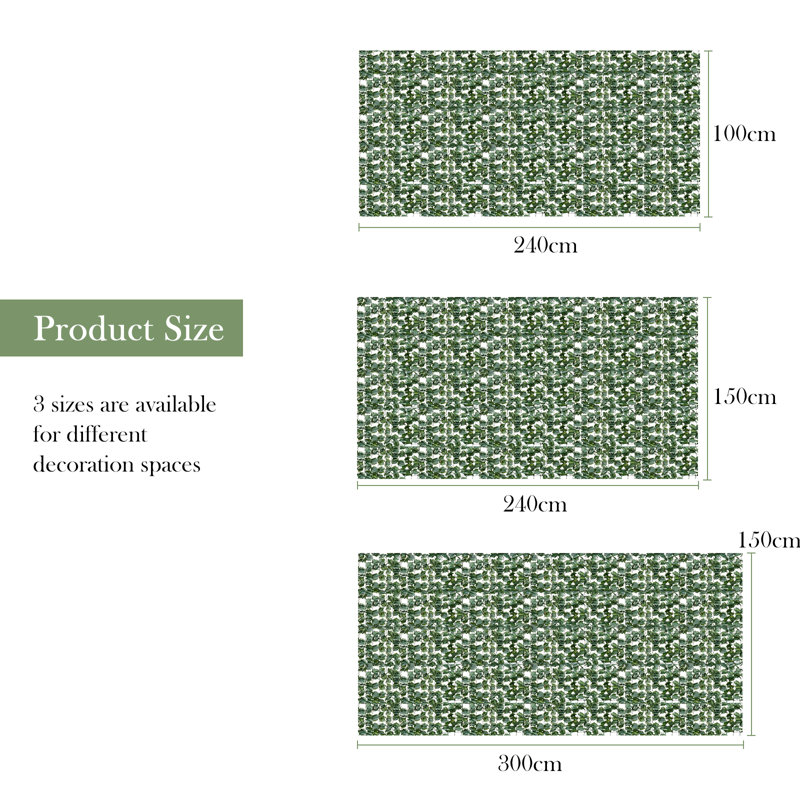 Artificial Wall Screen, 150cm H x 300cm W