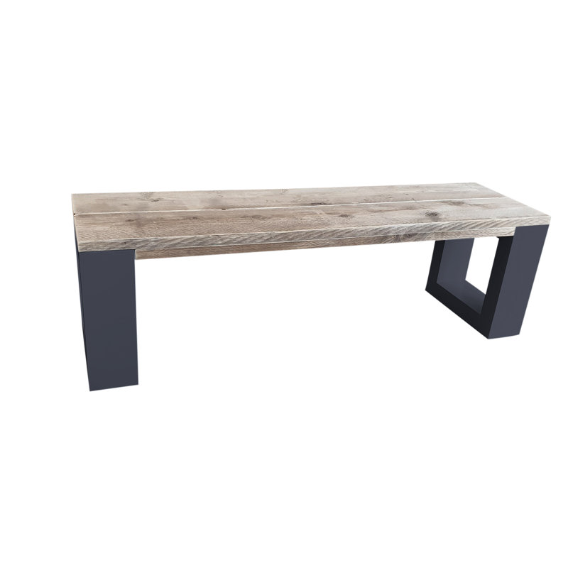 Pittsburg Wooden Garden Bench, 43 cm H x 190 cm W x 38 cm D, Brown/White