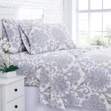Serenity 300 Thread Count Floral 100% Cotton Sateen Sheet Set