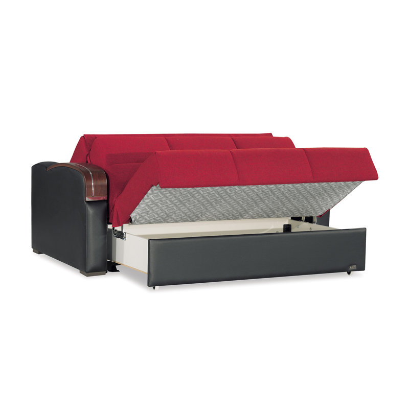 Causeuse convertible avec rangement Primenest, Rouge