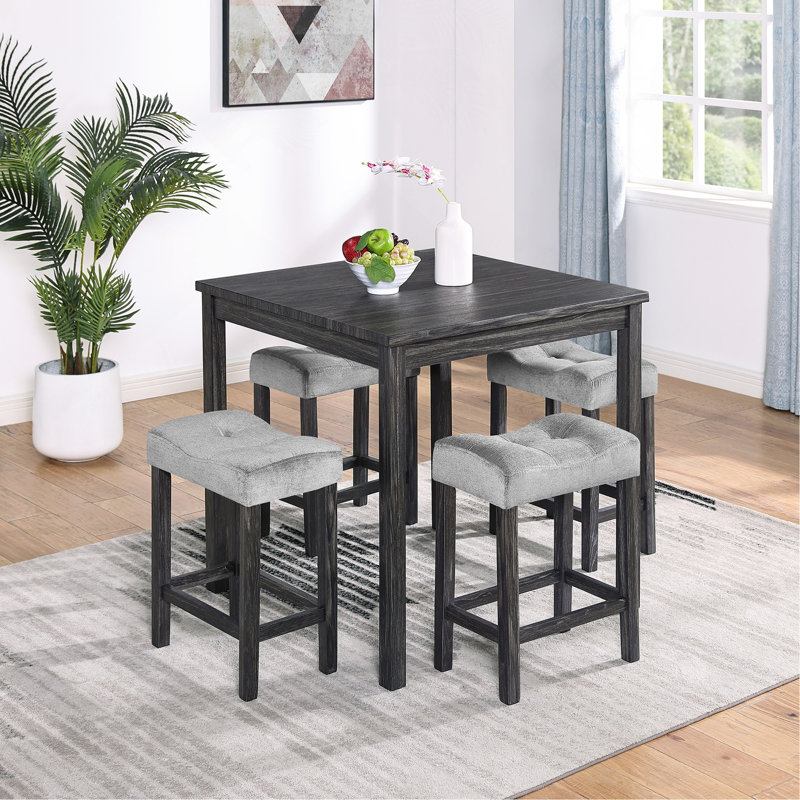 Ensemble de table de salle à manger, de bar et de chaises, ensemble de table de salle à manger 5 pièces, ensemble de table de petit déjeuner industriel, pour le salon, la salle à manger, la salle de jeux