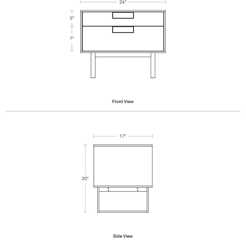Series 11 24'' W Metal Nightstand, Black/Walnut