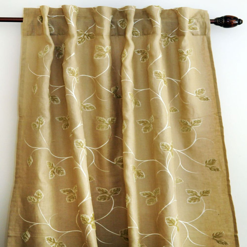 Semi Sheer Curtain, 50" W x 108" L, Antique Gold