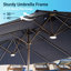 14.5 Ft x 8.5 Ft Rectangular Market Umbrella with Color-Changing Lights, App & Remote-Controlled Lighting, Includes Base-599498759