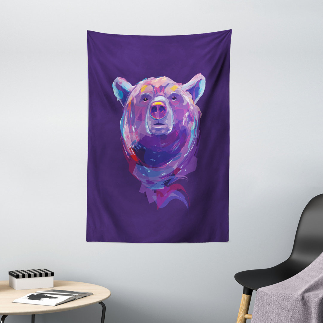 Wandbehang Abstraktes Portrait mit digitalen Pinselstrichen Wildlife Maskottchen Display