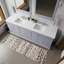 Meuble-lavabo double 84 po X P 22 po D, plateau en quartz blanc et robinet pour la maison-1928216814