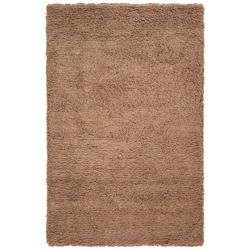 Tapis taupe touffeté à la main, Rectangle 4 pi x 6 pi