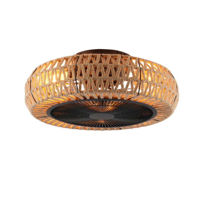 Ventilateur de corde rétro 20 "avec télécommande et ventilateur réglable à 6 vitesses pour salon, chambre à coucher, cuisine - AMPOULES NON INCLUSES