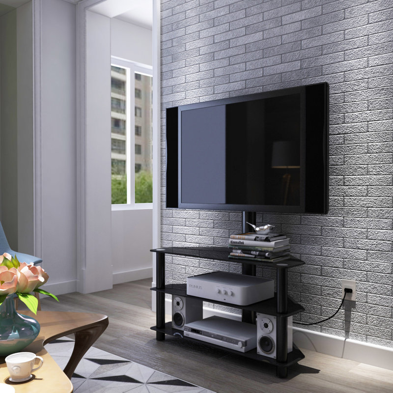 Multi-Function TV Stand Height Adjustable Bracket Swivel 3-Tier