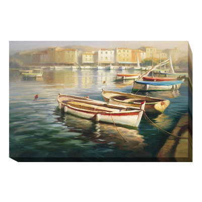 « harbor matin i », reproduction de peinture à l’huile sur toile tendue