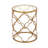 Desai Metal Quatrefoil Design Side End Gold Accent Table with Clear Glass Top